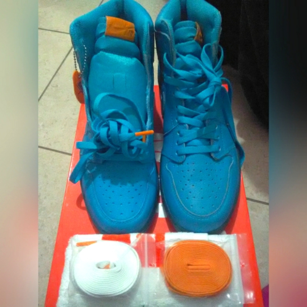 BNIB FIRST JORDAN NIKE GATORADE SERIES AIR JORDAN ONE RETRO HI RARE BLUE LAGOON